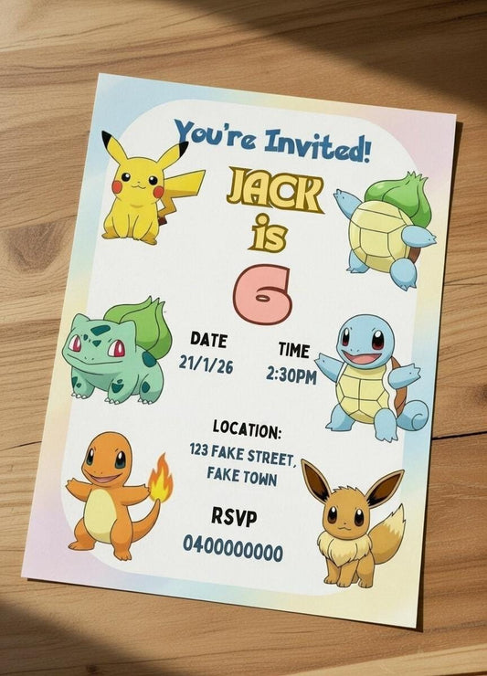 Pokémon Birthday Invitation | Editable Pokémon Party Invite | Pokémon Birthday Party | Digital Download | Printable Invitation
