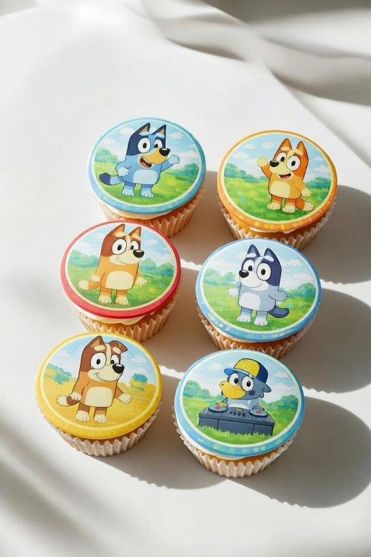 Bluey Inspired Cake Toppers Printable | Kids Birthday Party Decorations | Instant Download