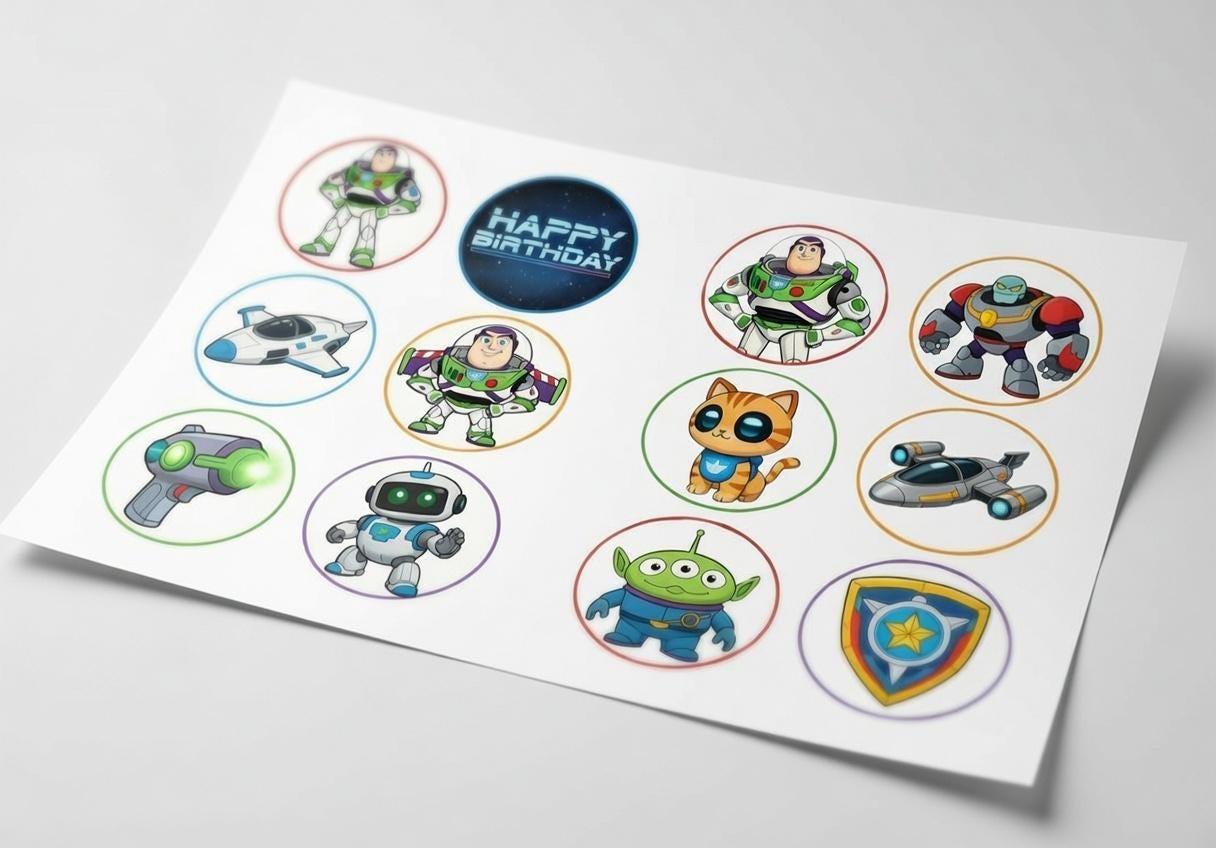 Lightyear Birthday Cake Toppers | Space Ranger Party Decorations (PDF Download)