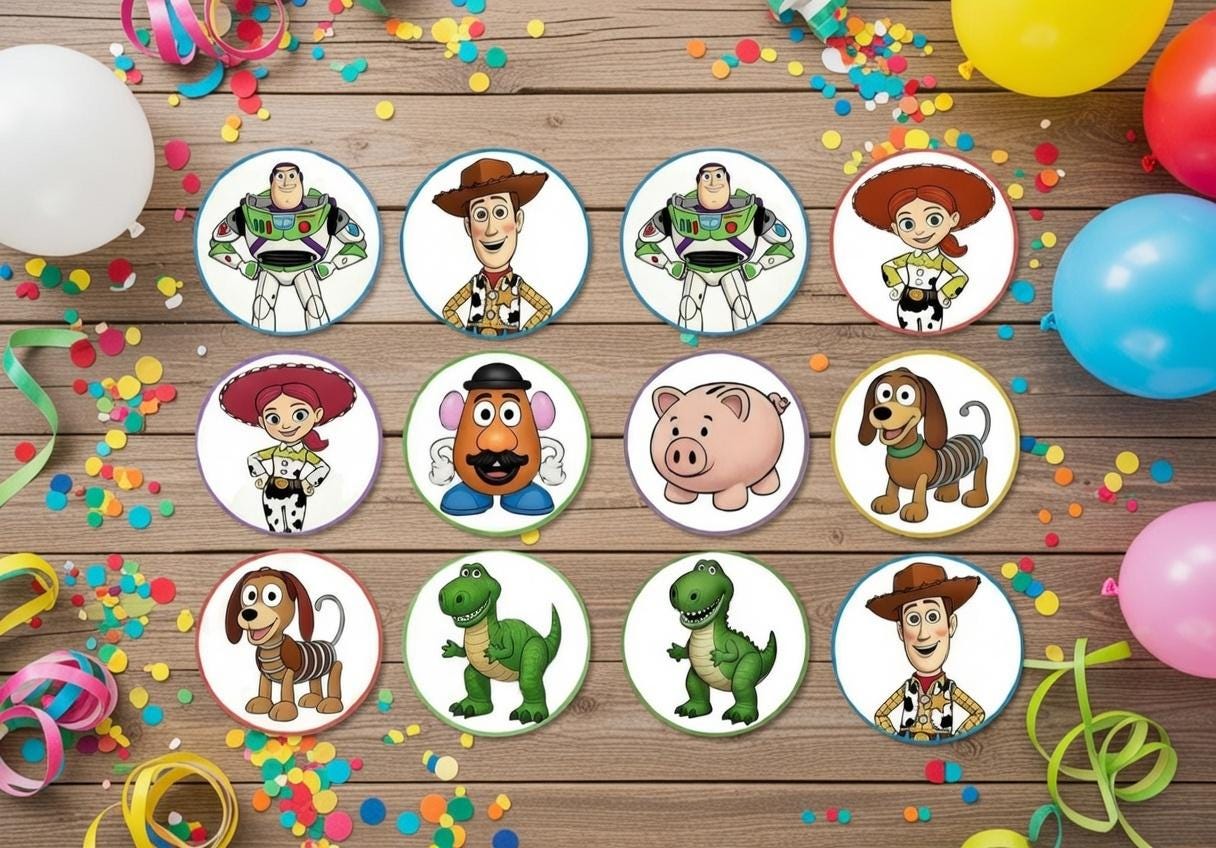 Toy Story Cupcake Toppers | Kids Birthday Party Decorations (Digital Download)