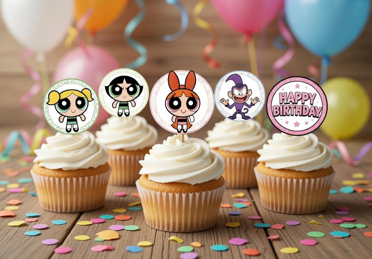 Powerpuff Girls Cupcake Toppers | Birthday Party Decorations (Digital Download)