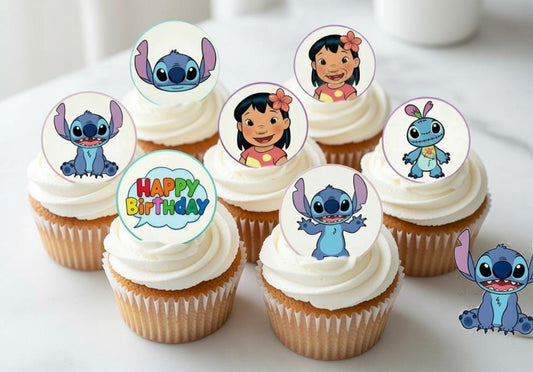 Lilo & Stitch Cupcake Toppers | Kids Birthday Party Decorations (Digital Download)