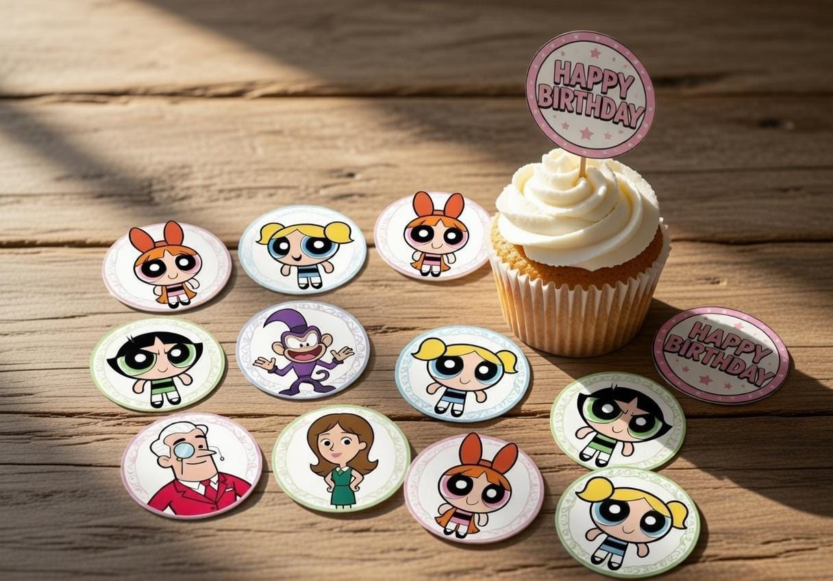 Powerpuff Girls Cupcake Toppers | Birthday Party Decorations (Digital Download)