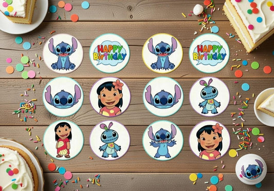 Lilo & Stitch Cupcake Toppers | Kids Birthday Party Decorations (Digital Download)
