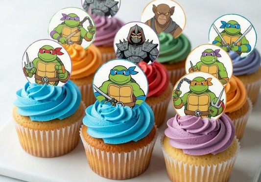 Ninja Turtles Cupcake Toppers | Kids Birthday Party Decorations (Digital Download)